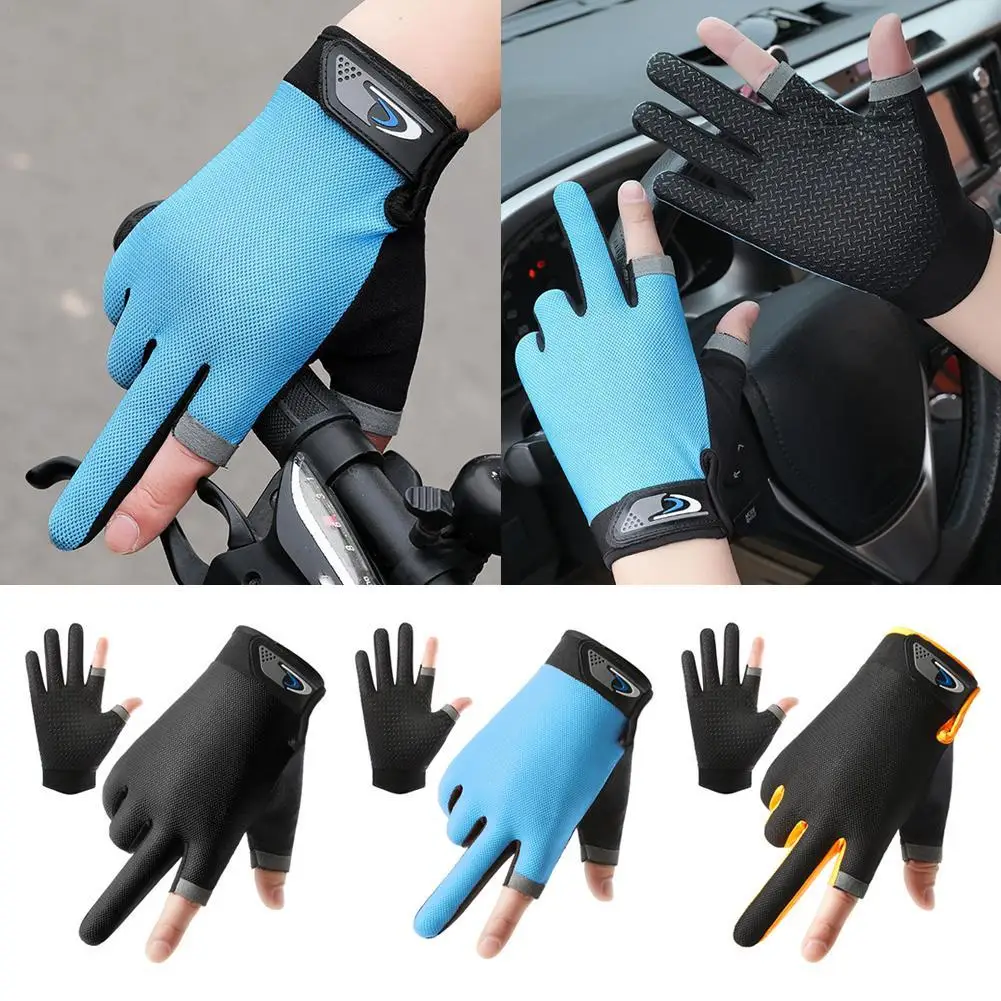 

1 Pair Fishing Gloves Outdoor Fishing Waterproof Anti-slip 2 Cut Finger Gloves Men Hunting Fish Equipment Accessories