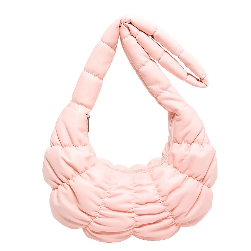 2024 Fashion Pleated Handlebags For Women big Pu Cloud Bags Leisure Armpit Bag Shopping Shoulder Bags Dumpling Handbag Female ﻿
