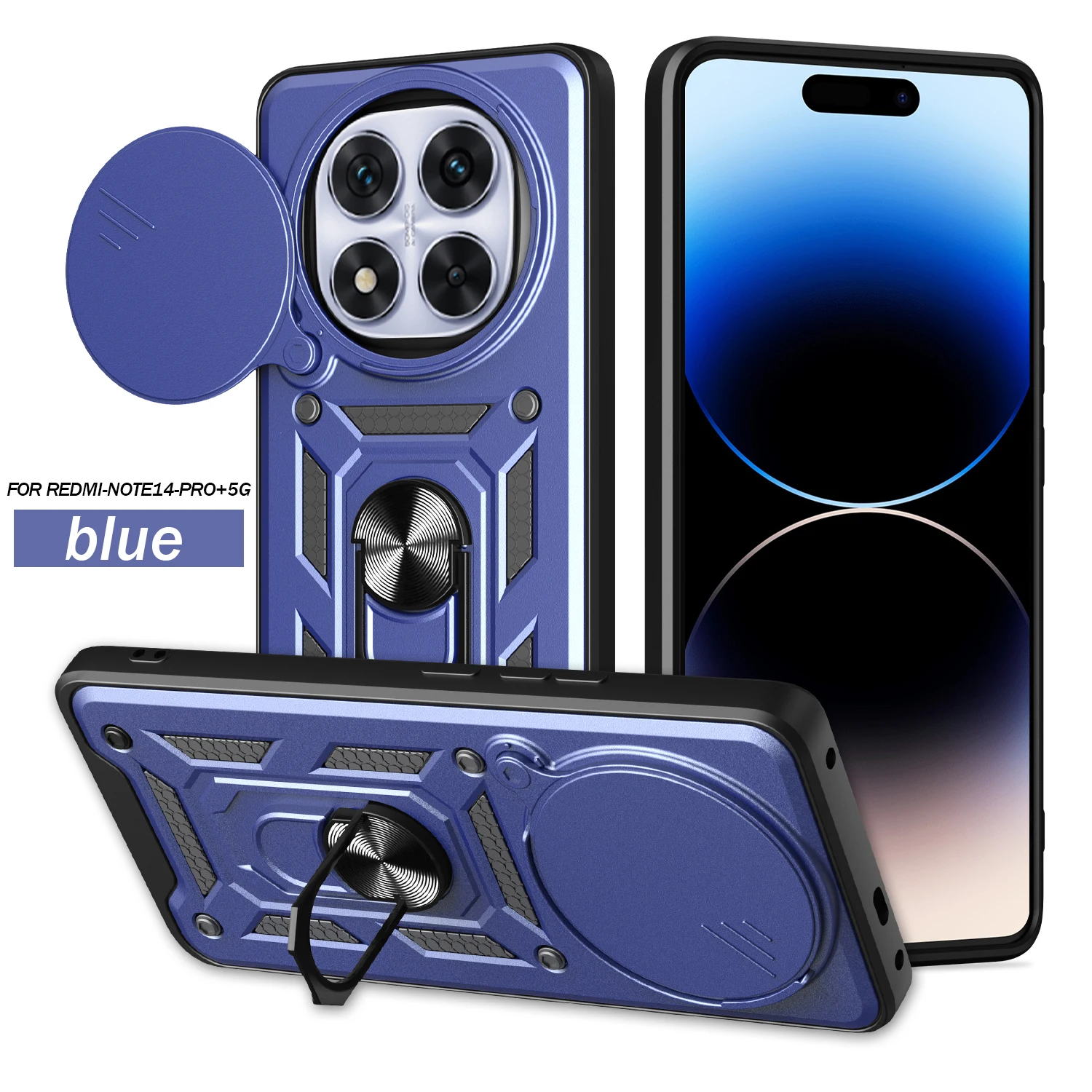 Armored Protective Phone Case with Magnetic Ring and Camera Guard