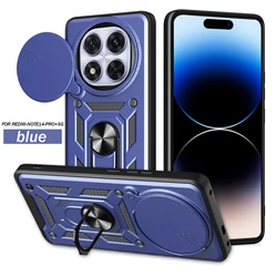 Armored Protective Phone Case with Magnetic Ring and Camera Guard for Redmi Note 14Pro 4G (Blue)