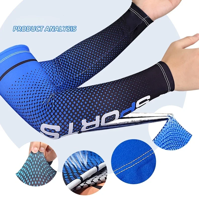 1 Set Summer Protection Includes 1 Pair Arm Sleeve and 1 Sunshade Mask for Outdoor Cycling Breathable Ice Silk Cooling Set