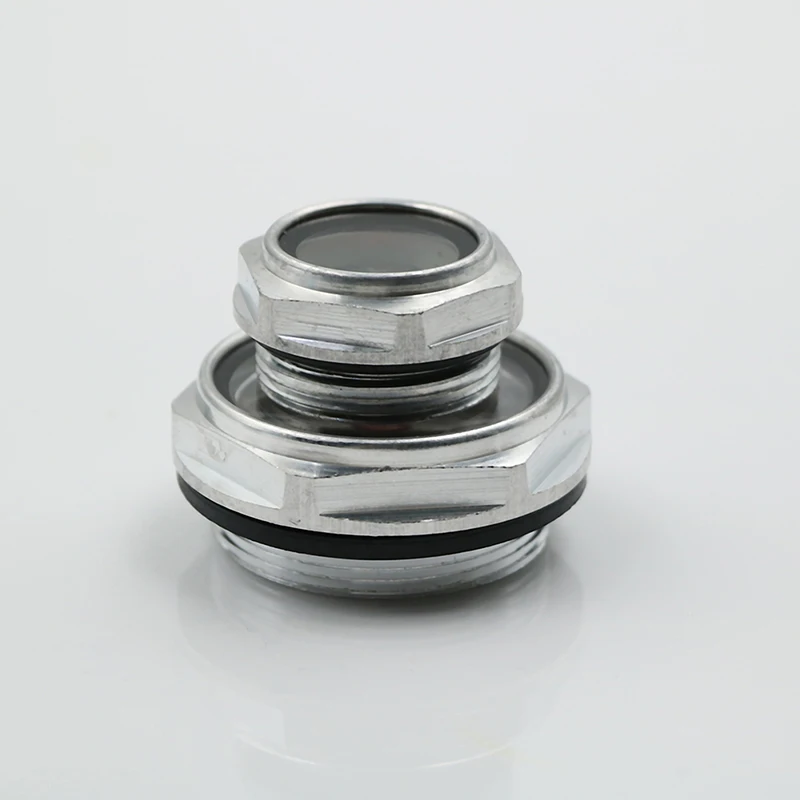 16mm-48mm Male Threaded Metal Air Compressor Oil Level Sight Glass Aluminum Alloy Oil Window air compressor oil sight glass