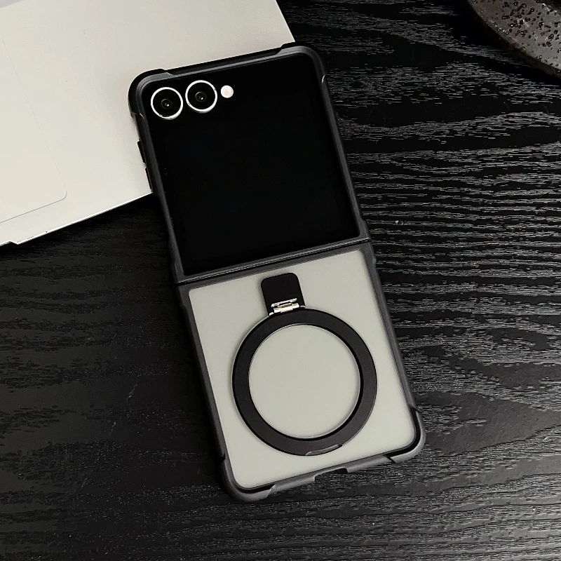 Frosted Translucent Magnetic Holder Case - Luxury Shockproof Soft Cover