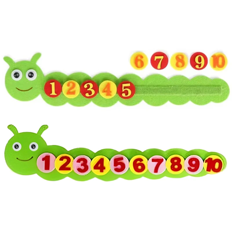 1/2pcs Caterpillar Puzzle Felt Toys Ordering Numbers Cognition Children Montessori Mathematics Early Education Puzzle Toy TMZ