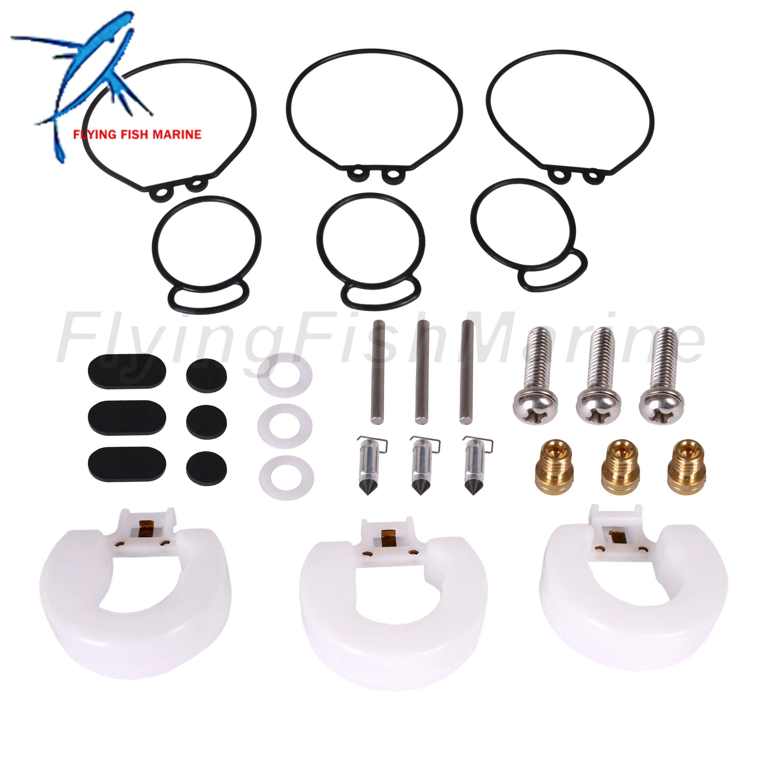 Outboard Motor Carburetor Repair Kits for Yamaha 25HP 30HP 6J8-W0093-00 02 Carburetor 6J8-14301-11 6J8-14302-01 6J8-14303-01