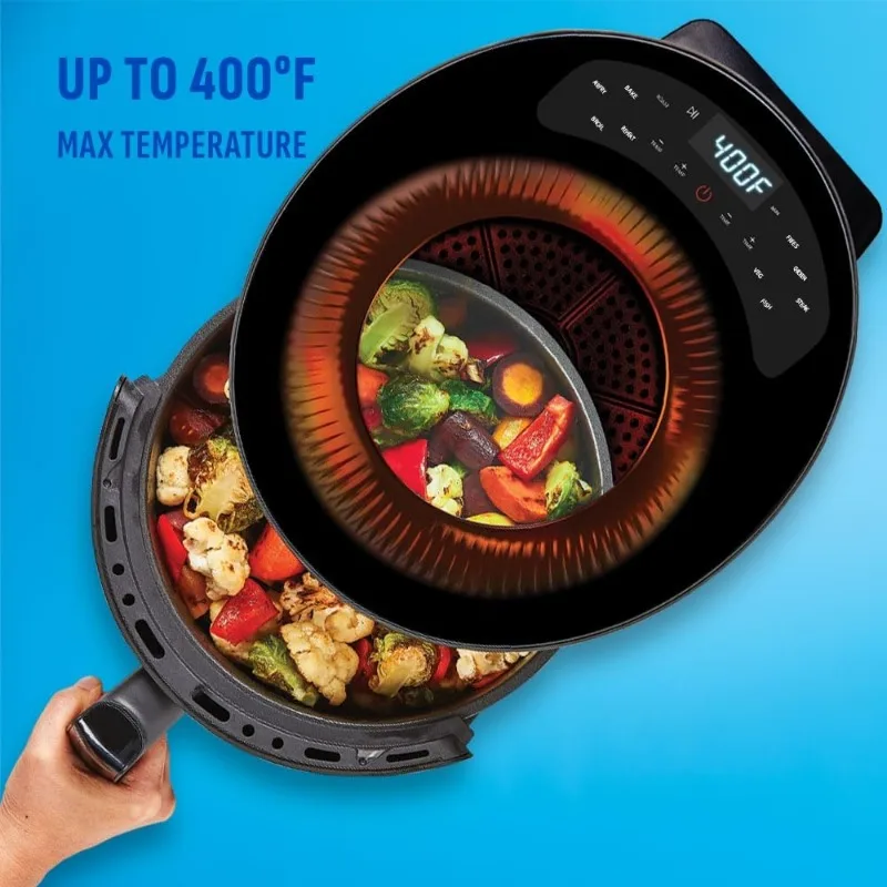 5.3 QT Radiant Light Air Fryer, Heats to 400°F in 2.4 Seconds, Auto Shut-off, 10 Quick-Touch Presets, Skylight Window 6