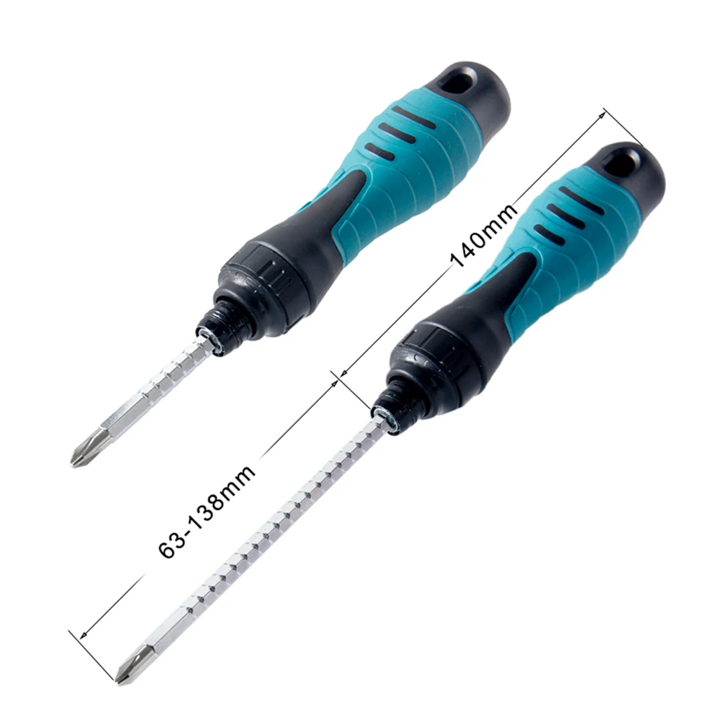 

Adjustable Screwdriver Dual-end Slotted Cross Ratchet Screwdriver 6.35mm Screw Head PH2 SL6 Screwdriver Household Hand Tool