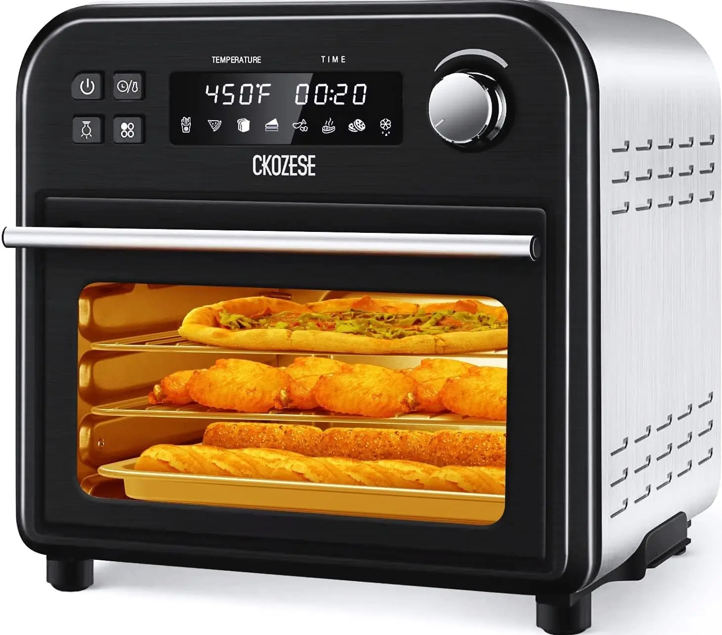 

Toaster Oven Air Fryer, 6-Slice Compact Toaster Ovens Countertop-6 Rapid Quartz Heaters, Air Fry, Grill,Roast,Broil, Bake,Dehydr