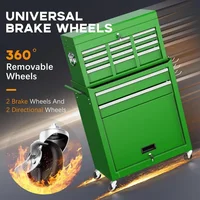 8 Drawers Rolling Tool Chest Assembled with Wheels Detachable Organized Lockable Chest for Workshop Mechanics Garage 2