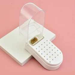 30Holes Nail Art Drill Grinding Bit Display Storage Box Drill Bits For Nails Polishing Cleaning Sanding Head Stand Dustproof Box