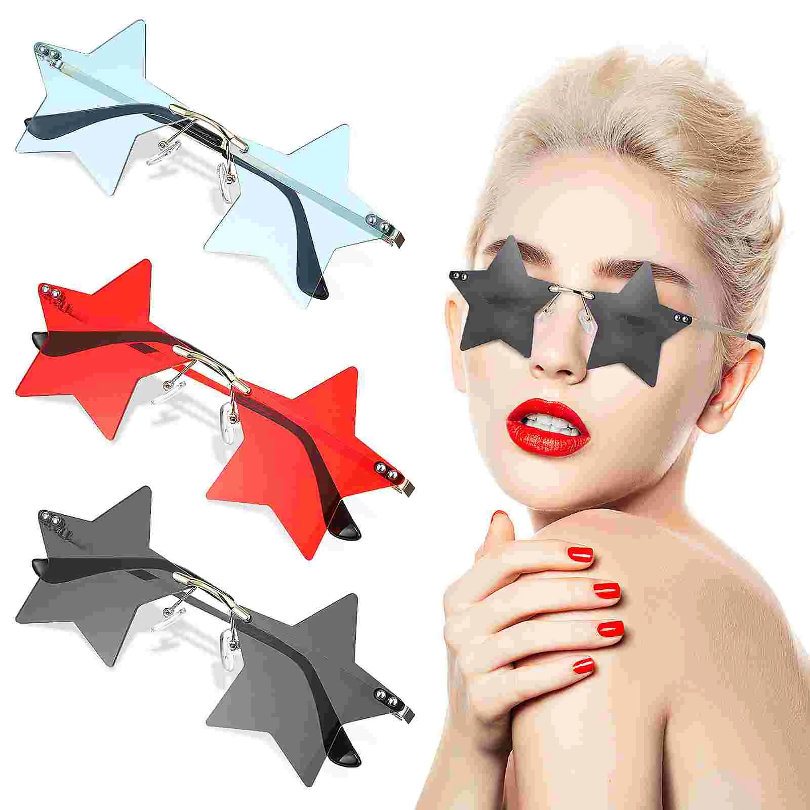 

Sunglasses Party Star Glasses Eyeglasses Women Rimless Kids Eyewear Funny Props Adult Colorful Shape Favor Creative Decorative