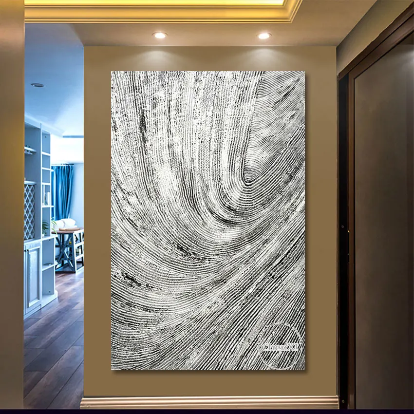 

New Arrival Black Line Abstract Art Oil Paintings On Canvas China Artwork Large Modern Wall Decoration For Hotel Room Unframed