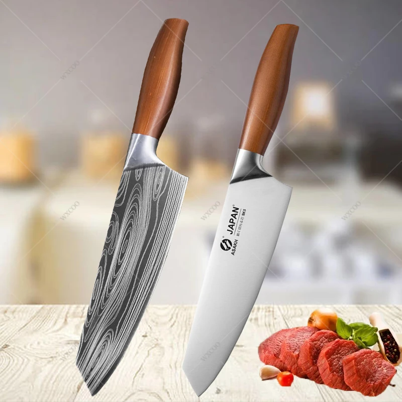 Japanese Kitchen Knives Stainless Steel Fish Fillet Meat Cleaver Chef Knife Sushi Knife Slicing Santoku Knife Cooking Tools