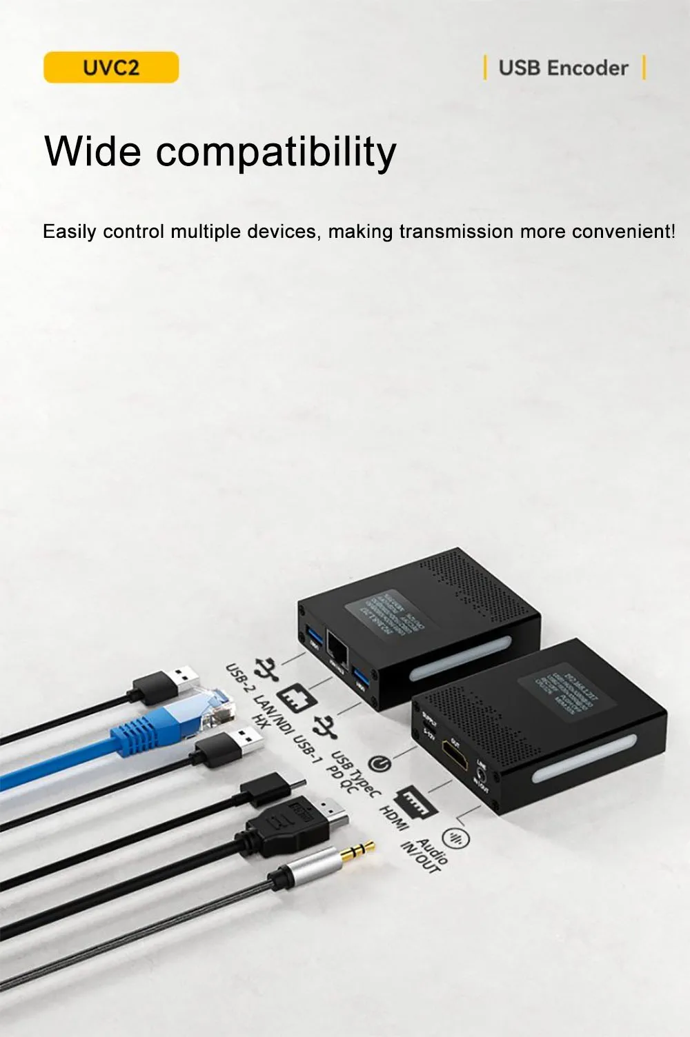 Link Pi UVC2 2-way USB Encoder/Decoder 4K30fps NDI/ SRT H.265 Encoding UVC To HD