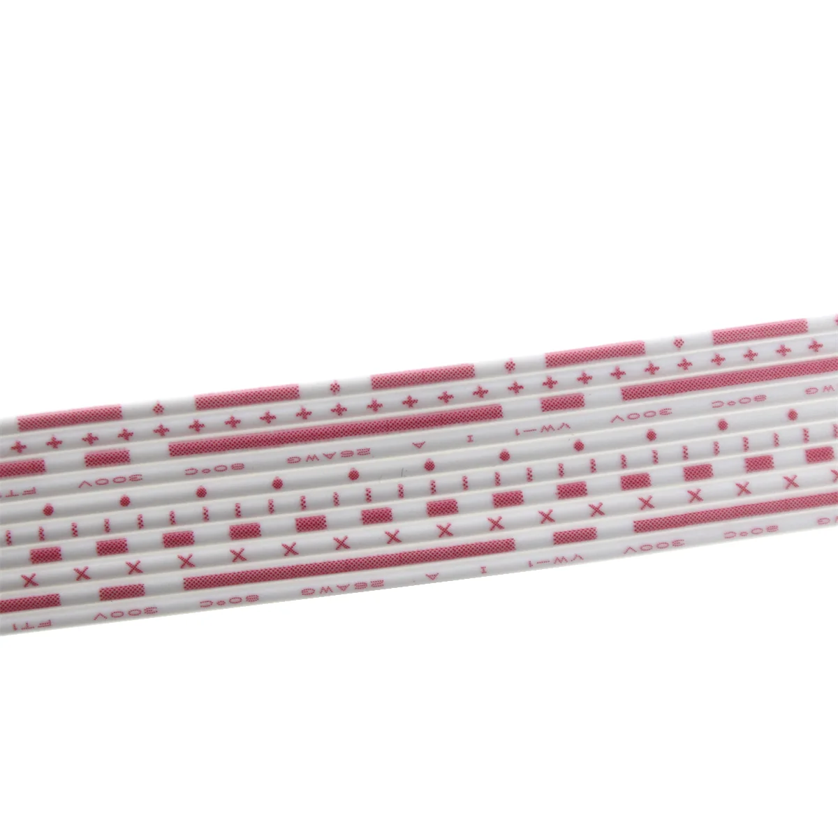 LED 디스플레이 스크린 평면 리본 케이블, 5M UL2468, 26AWG, 2.54mm, 적색 및 백색 PVC 리본 케이블, 7P, 8P, 9P, 10P, 12P