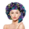 Extra Large African Pattern Print Satin Bonnet Women Night Sleep Cap Adjustable Wide Band Elastic Head Wrap Hair Bonnet Hat 1