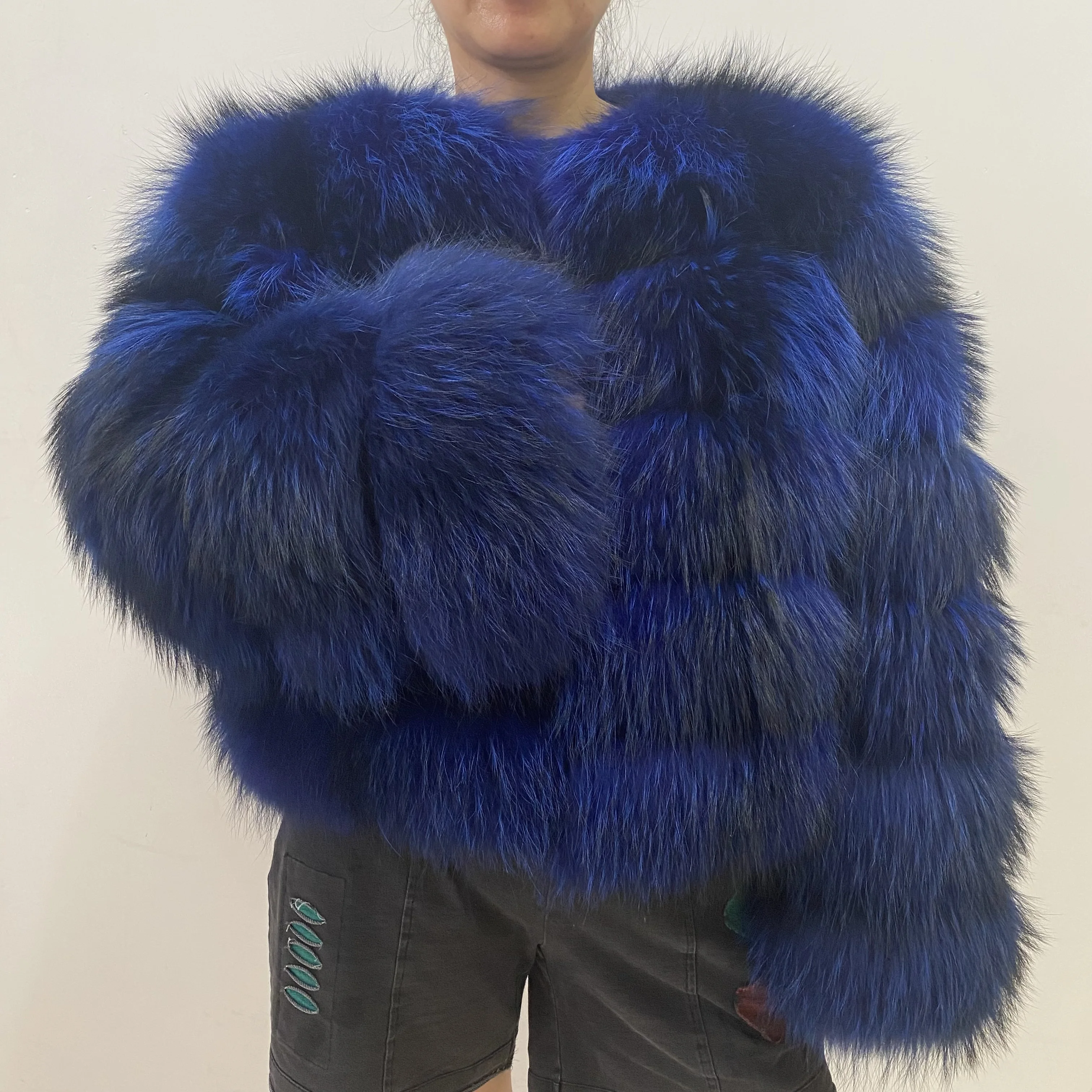 Women's Fur Coat - Winter Women's Warm Natural Raccoon Fur Coat - Fashionable Luxury Mainstream Brand Genuine Leather Coat