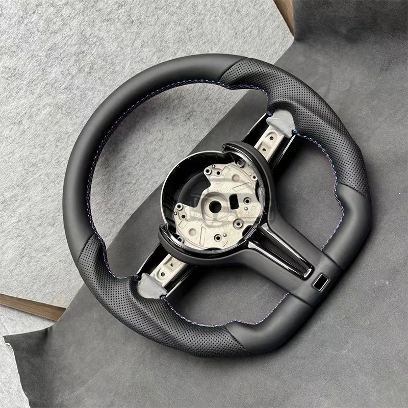 BMW F01 F10 F11 F12 X5 F15 X6 F20 F21 가죽 천공 삼색 스티어링 휠 자동차 부품에 적합