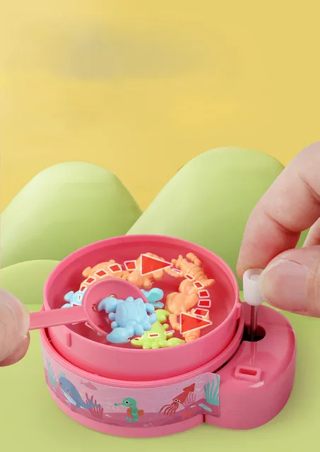 New Style Pink Children's Winding up Clockwork Mini Small Fish Fishing Egg Toy Fishing Game Machine 3