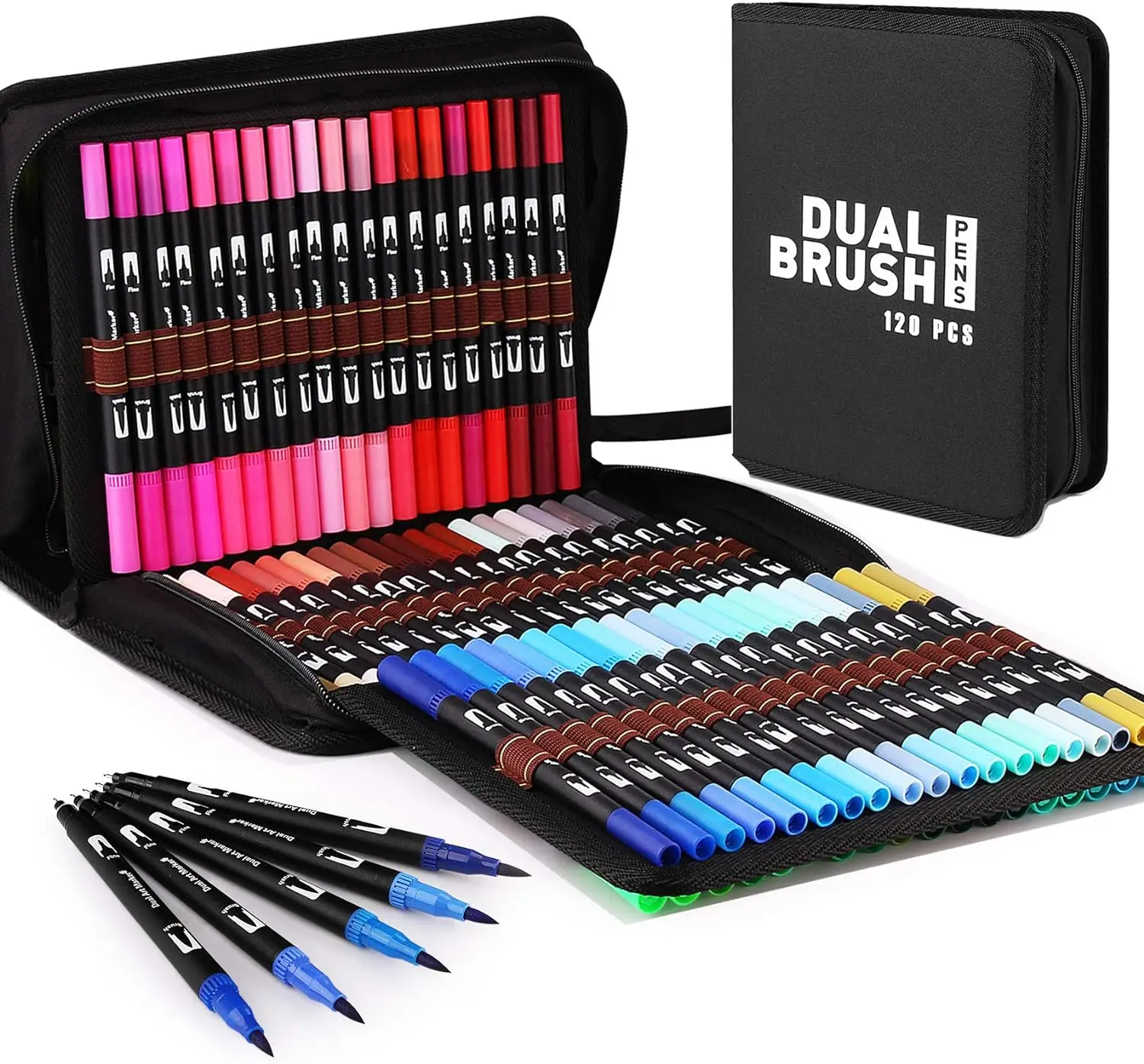 Dual Brush Marker Pens Art Markers Set 60/72/100/120 Colors with Fine and Brush Tip for Adult Coloring Book Bullet Journaling art marker pens,art markers