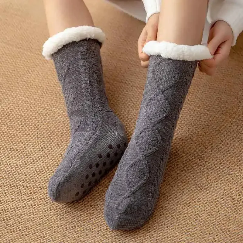 Thickened Winter Woven Thermal Cashmere Socks Floor Socks Women's