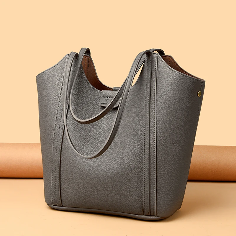 Borsa a tracolla da donna di grande capacità borsa da ascella Borse da shopper per pendolari in vera pelle da donna Borsa di lusso di alta qualità Borsa grande - immagine 5