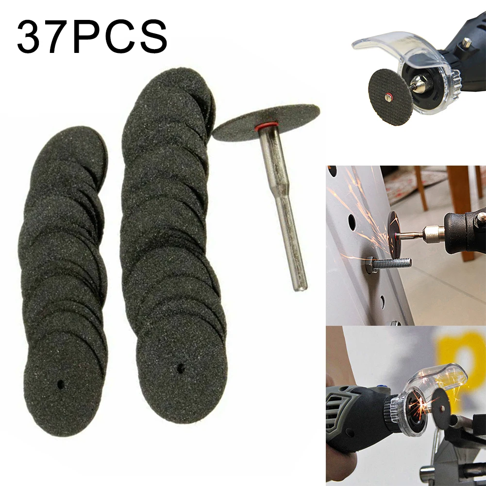 

36pcs 24mm Resin Cutting Wheel Abrasive Cutting Disc+ Connecting Rod Mandrel Kit For Rotating Tools Electric Metal Cutting Tool