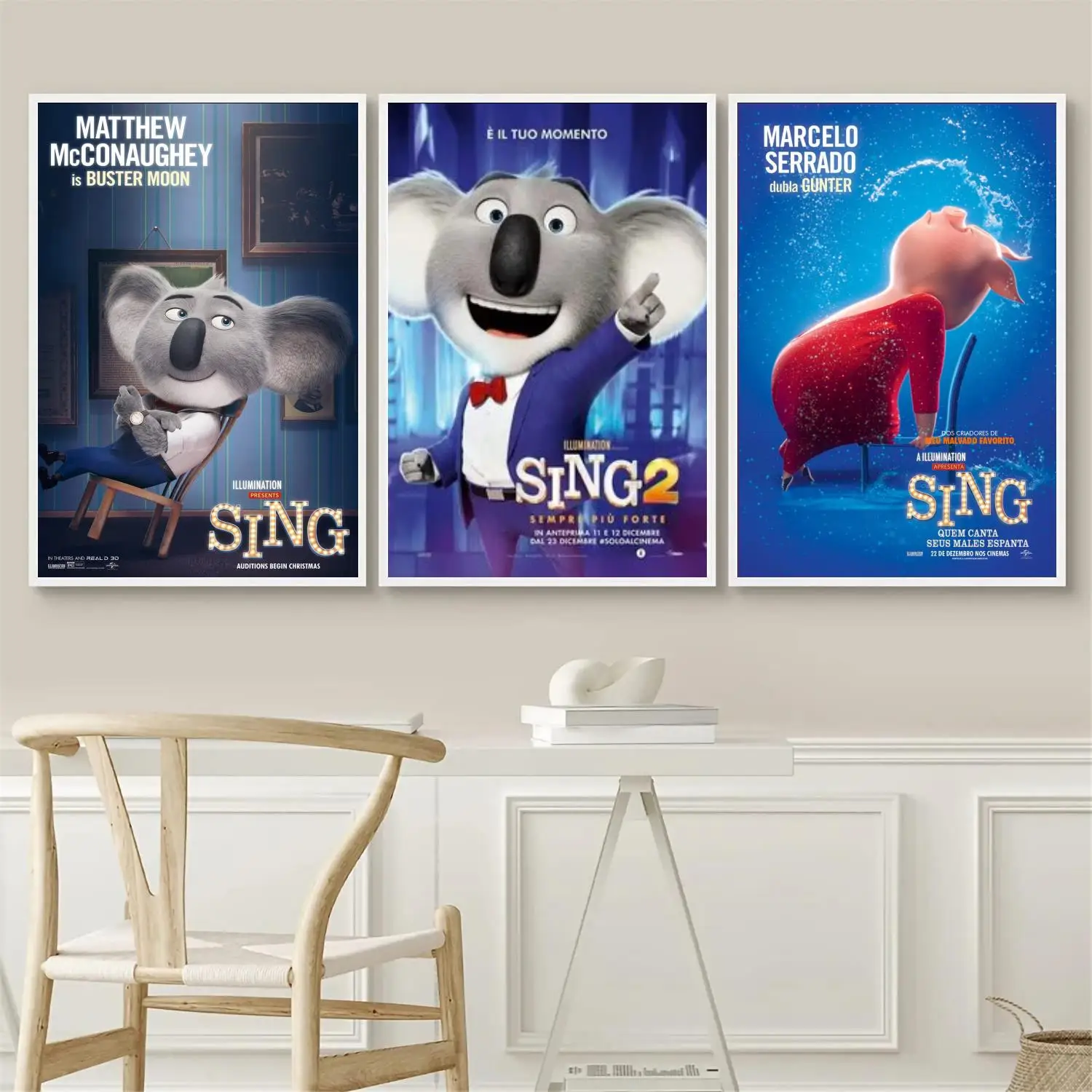 

Sing 2 Movie Poster Wall Art 24x36 Canvas Posters Decoration Art Poster Personalized Gift Modern Family bedroom Painting