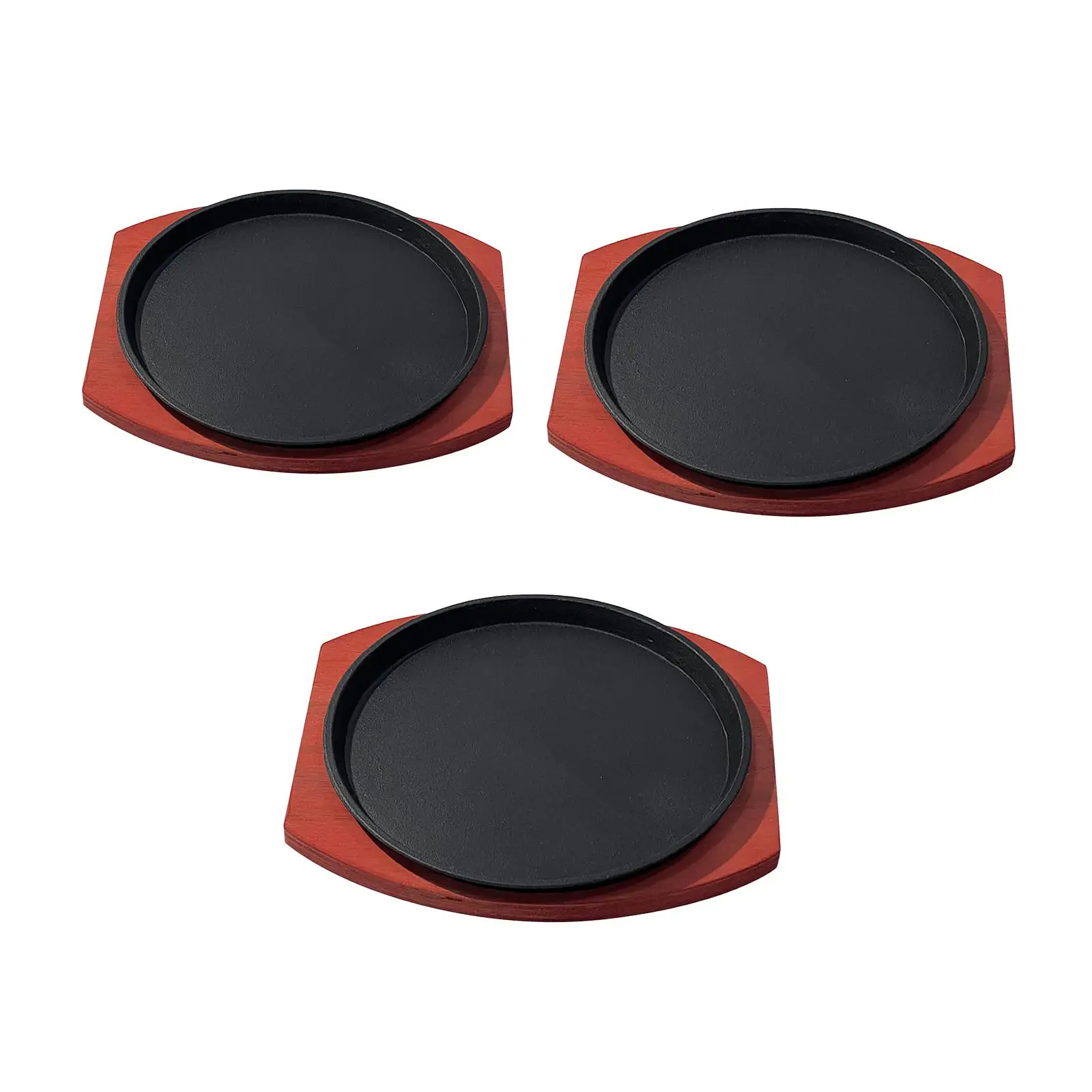 Cast Plate Sizzling Grilling Pan BBQ Grill Pan