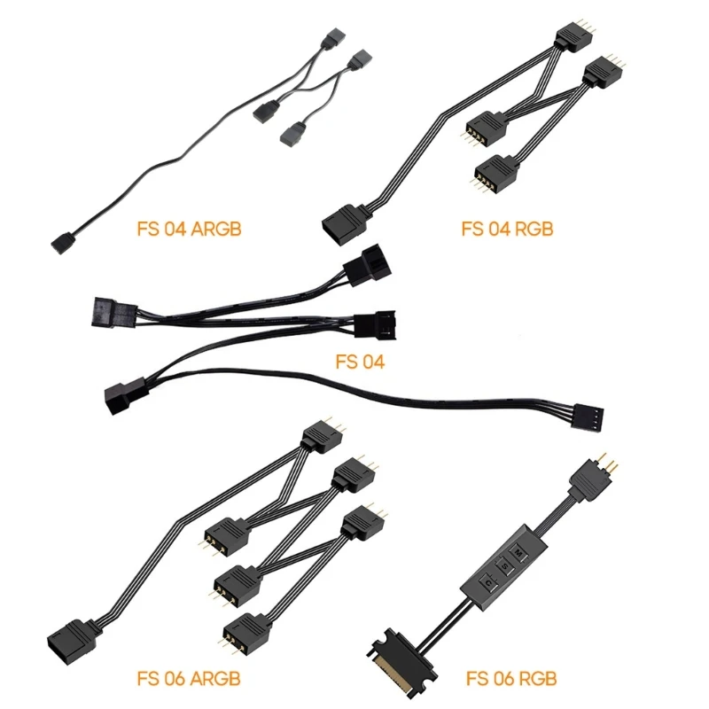 ARGB 분배기 5V 3Pin 1 4 또는 6 범용 35cm 메인 보드 ARGB RGB 확장 Dropship