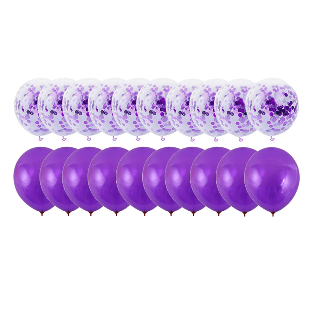 

40pcs Latex Balloons Sets Shining Decor Balloons Sets for Party Gathering Birthday (12inch, 20pcs Purple Latex Balloons, 20pcs
