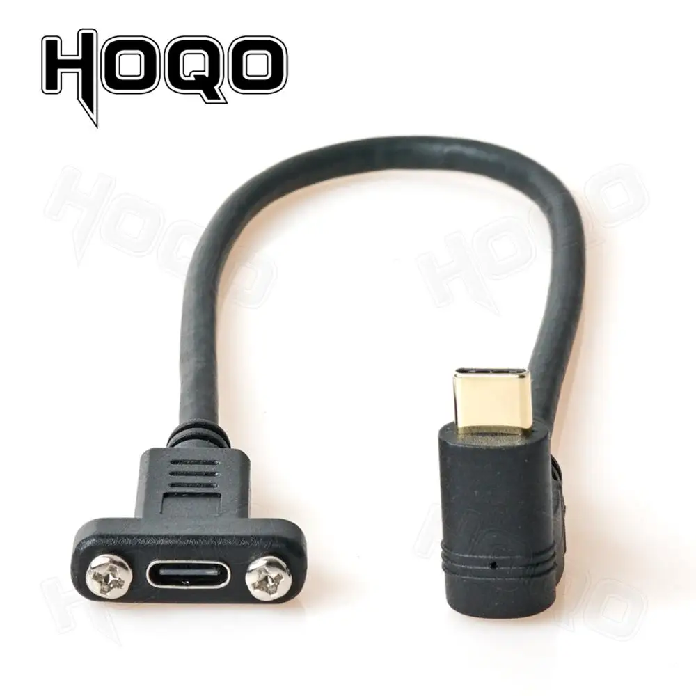 USB C Extension Cable Hoqo USB 3.1 Type c Panel Mount Screw female to Male extending Wire