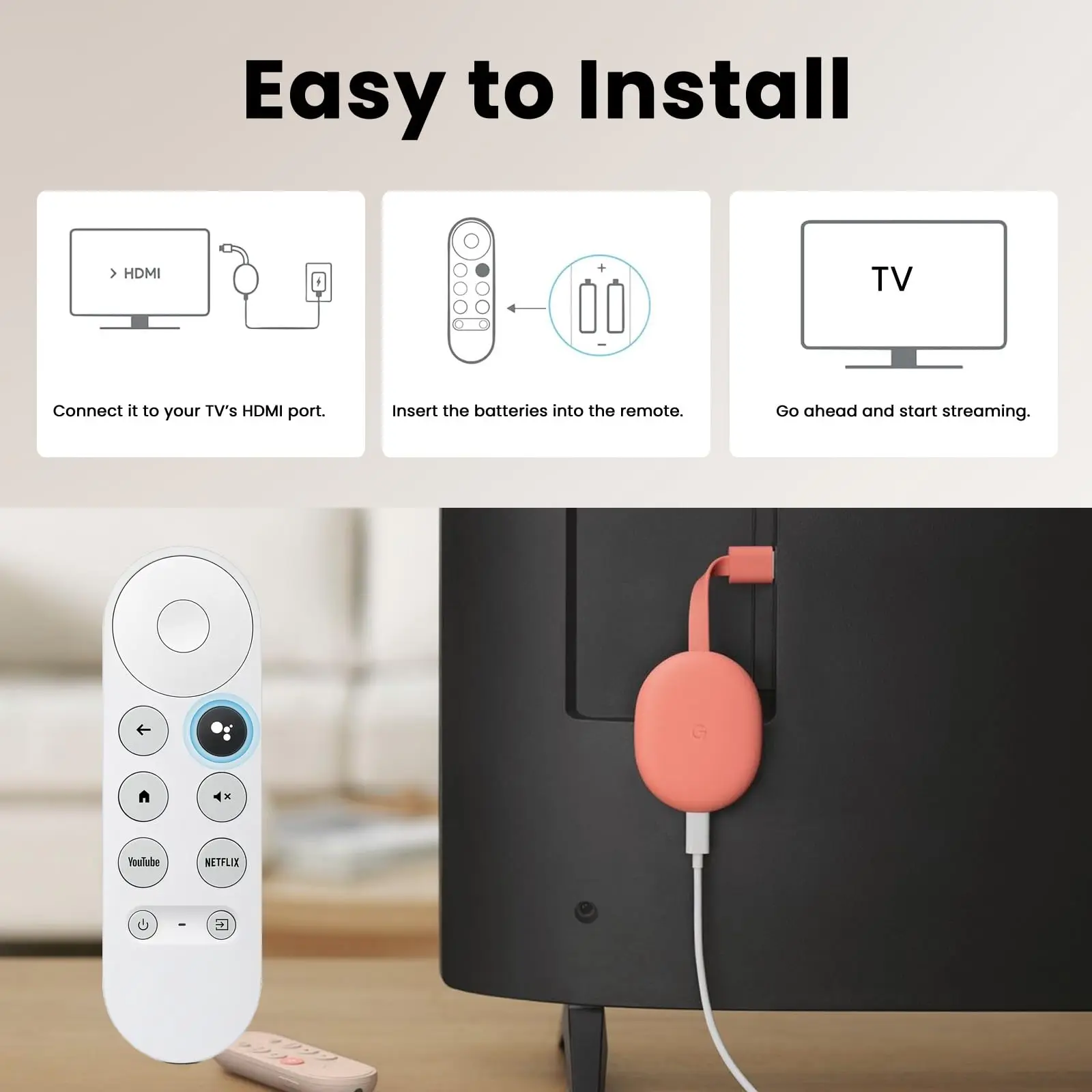 Enhanced Voice Remote for Google TV and Streaming Devices