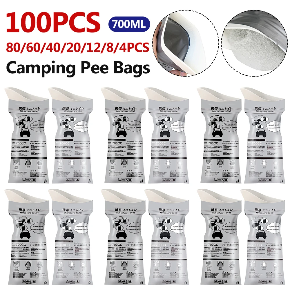 100-4pcs 700ML Outdoor Emergency Urine Bags Traffic Jam Travel Portable Car Urinal Vomit Bag Unisex Disposable Mobile Toilet Bag