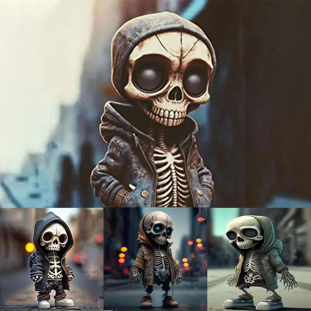 Handcrafted Resin Skeleton Figurines Super Cool Halloween Statue For Home,  Desk, Car Display And Skull Decor From You00, $15.05