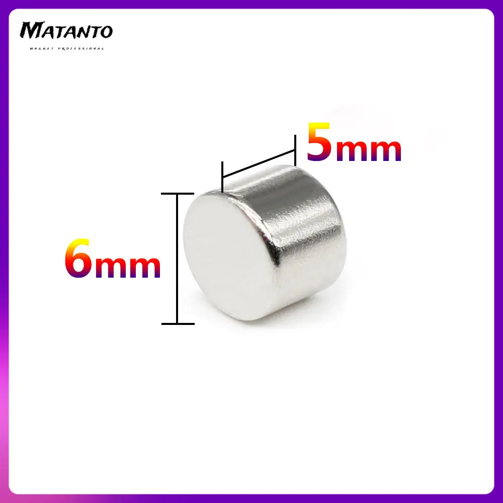 20/50/100/150/200/300PCS 6×5 mm Disc Rare Earth Neodymium Magnets N35 6x5mm Small Round Search Magnet Strong 6*5 mm