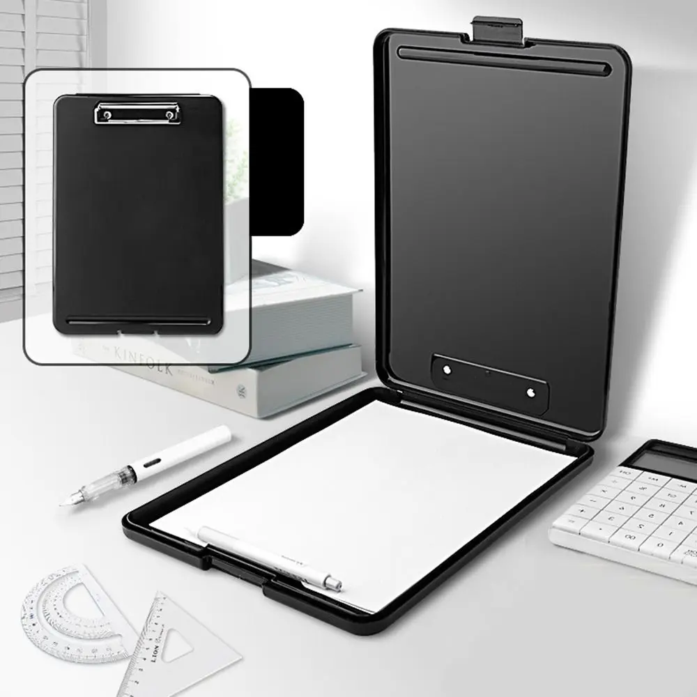 A4 File Folder A4 File Clipboard Box Case Large Capacity Waterproof Memo Clip Board Plastic Storage Organizer Student business folder