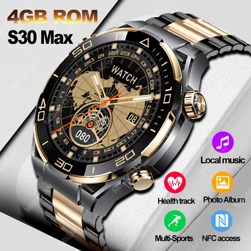 S30 Max Smart Watch 4GB ROM Photo Album Music Gesture Control NFC Compass Heart Rate for Huawei Watches Ultimate Smartwatch Men