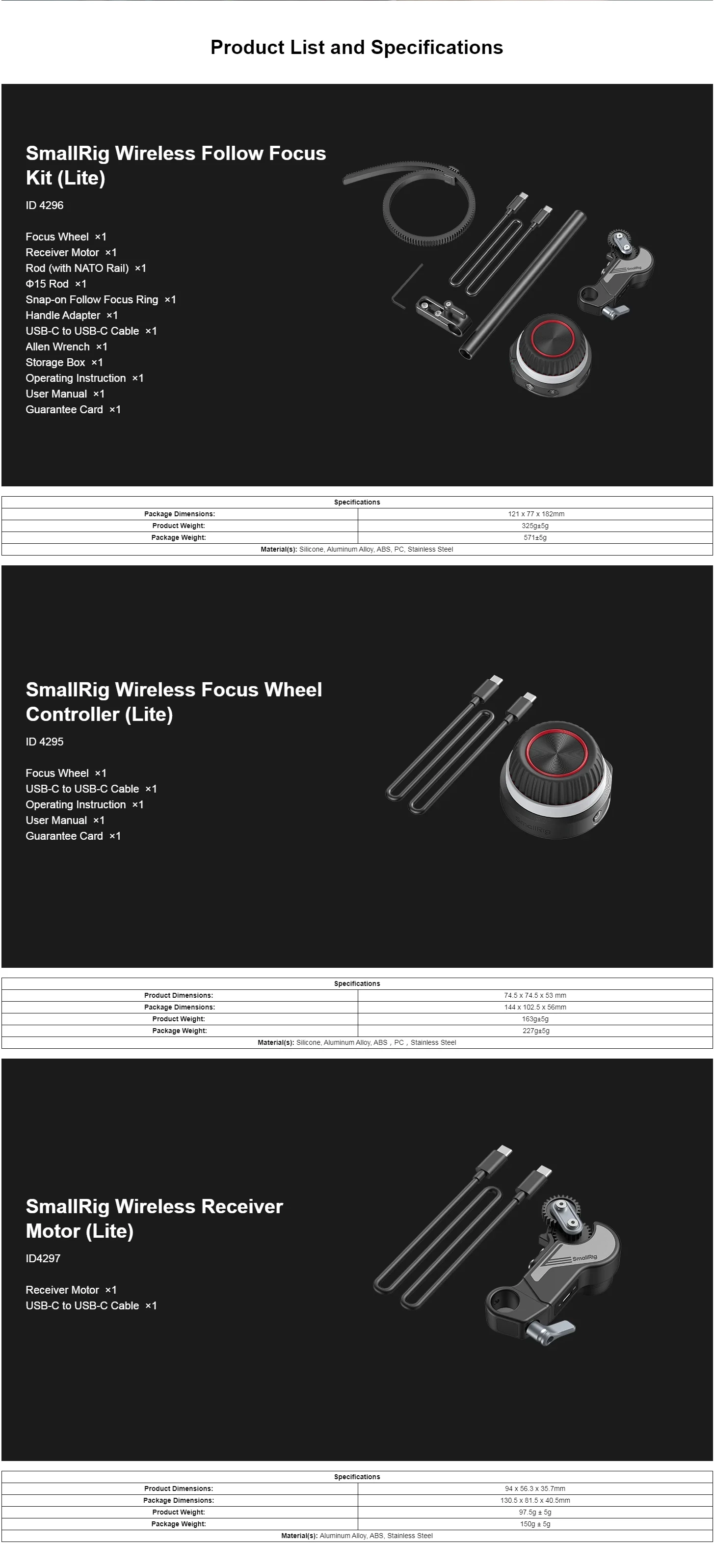Description Picture 5 of itemSmallRig Wireless Follow Focus Lens Control System Wireless Focus Receiver Motor Wheel Controller