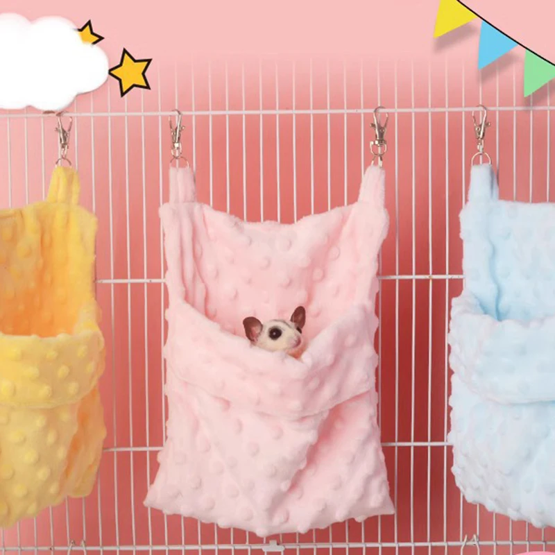 흰 족제비 쥐 해먹 케이지, 작은 동물 행잉 해먹, 양면 기니돼지 해먹, 쥐 벙커침대, 부드러운 봉제 햄스터 둥지 