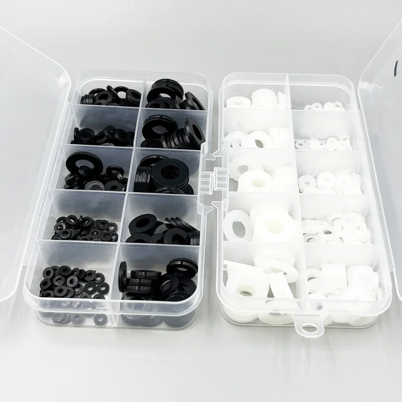 Nylon Washers Flat Metric Sealing Spacer Gasket Ring M2 M2.5 M3 M4 M5 M6 M8 Black White Plastic Sealing Hard For Screw