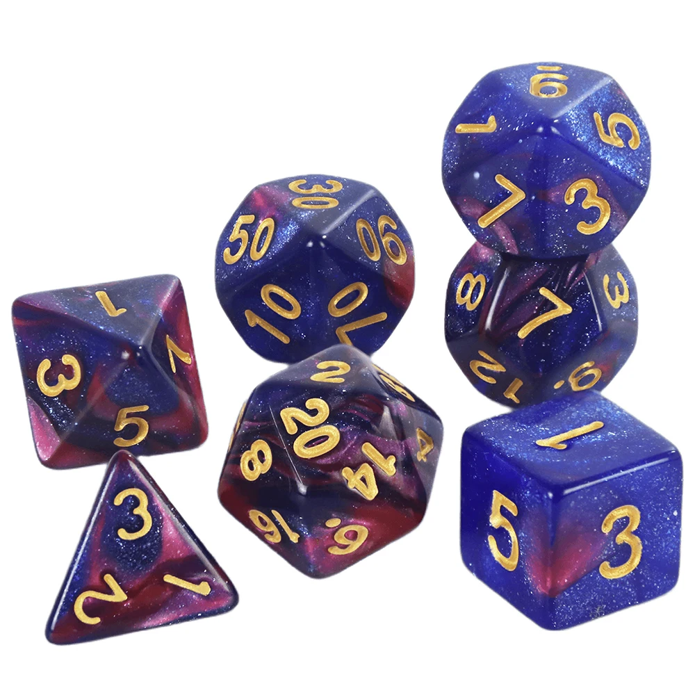 Game Dice Dual Color Multi Faced Dragon And Dungeon Game Dice Board Game 7 Pieces Per Set