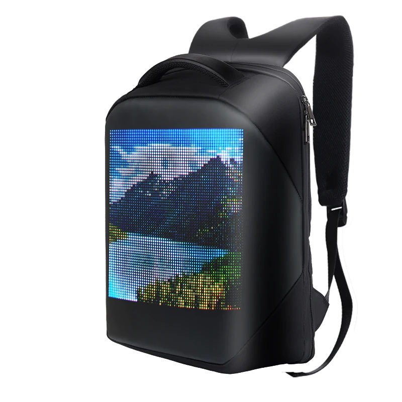 Waterproof BLUETH Ver Smart Screen Dynamic LED Backpack Advertising Walking Backpack Cellphone Patterns Laptop Bag