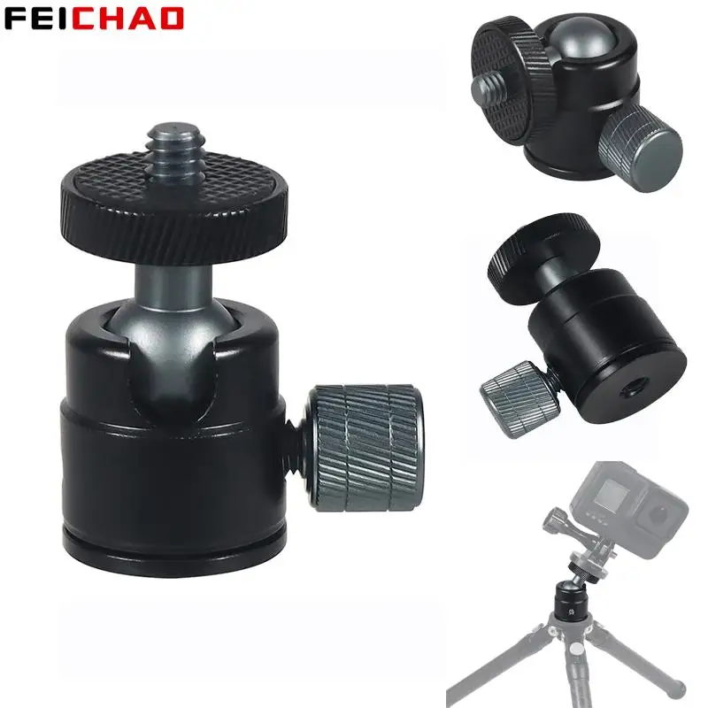 Mini Ball Head 1/4" Screw Mount 360 Swivel for Canon Nikon Sony Camcorder DV LED Light Bracket DSLR Camera Tripod Ballhead Stand tripod ball head,cold shoe ball head