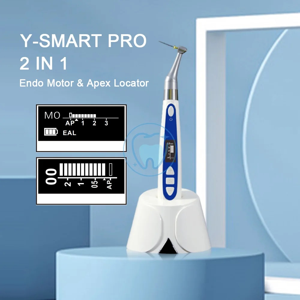 치과 엔도 모터 Y-SMART 프로 무선 엔도 모터, 에이펙스 로케이터 포함, 근관 치료 치과, 2 인 1