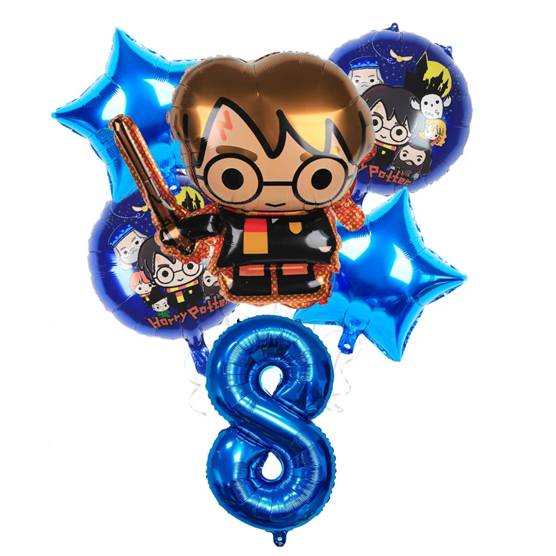 thumbnail image 1 of Globos desechables para fiesta de cumpleaños de Harry Potter, vasos de papel, platos, servilletas, manteles y pancartas para decoración de fiestas de cumpleaños infantiles, 1 of 5