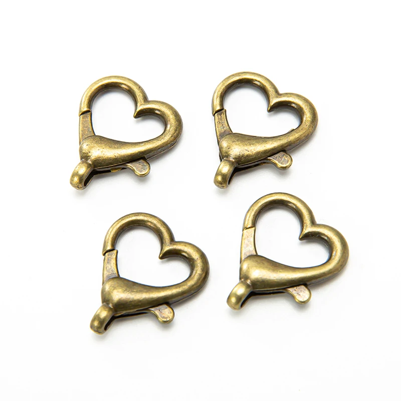 10 stücke Metall Liebe Herzform Karabiner verschluss Verbindung Schnalle für DIY Schmuck machen Schlüssel bund Anhänger Zubehör Material – Detail 5