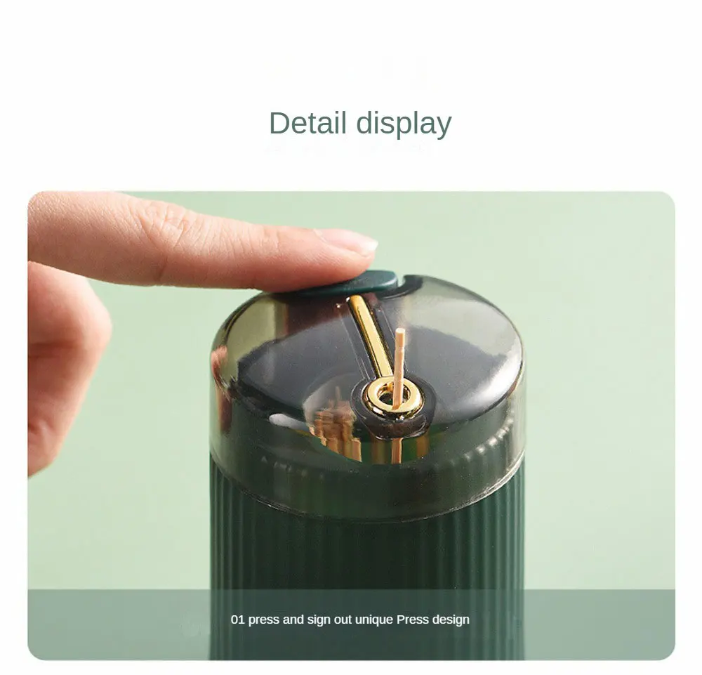 Description Picture 5 of itemPop-up Automatic Toothpick Dispenser Portable Plastic Toothpick Holder Container Creative Press Toothpick Storage Box Organizer