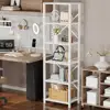 Multifunctional 6 Tier Bookcase Storage Shelf Narrow Organizer Living Room Bedroom Office Kitchen Plant Display 2