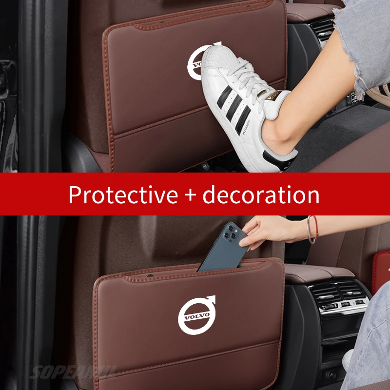 Volvo XC40 XC60 XC70 XC90 C30 S40 S60 S80 S90 V40 V60 V70 V90 Car Seat Back Storage Bag Rear Backrest Protection Anti-kick Pad